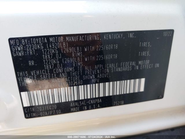 Photo 8 VIN: 4T3E6RFVXNU102680 - TOYOTA RAV4 