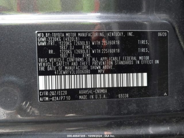 Photo 8 VIN: 4T3EWRFV3LU006080 - TOYOTA RAV4 