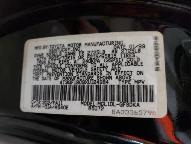 Photo 12 VIN: 4T3GF19C9XU124984 - TOYOTA SIENNA CE 