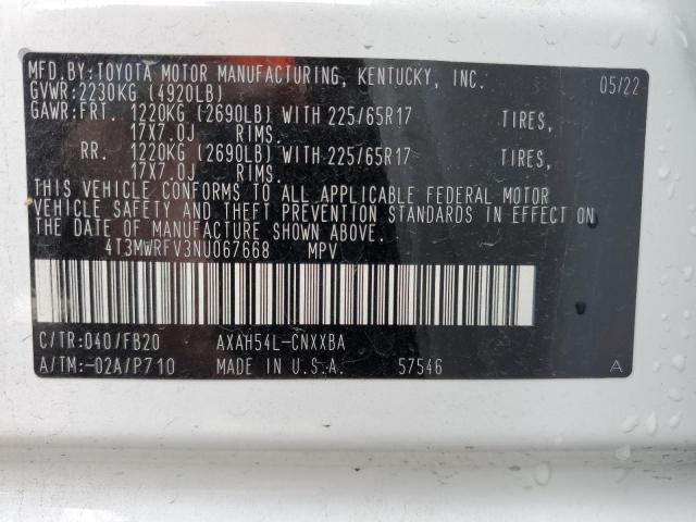 Photo 9 VIN: 4T3MWRFV3NU067668 - TOYOTA RAV4 LE 