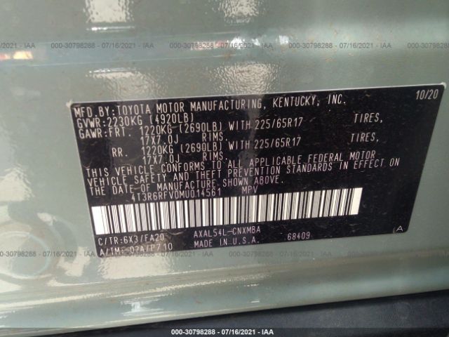 Photo 8 VIN: 4T3R6RFV0MU014561 - TOYOTA RAV4 