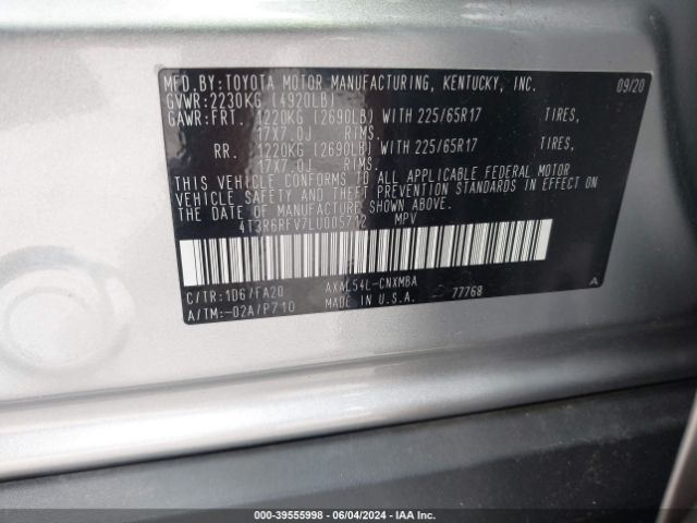 Photo 8 VIN: 4T3R6RFV7LU005712 - TOYOTA RAV4 