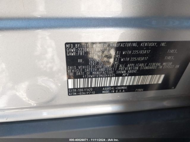 Photo 8 VIN: 4T3RWRFV1MU044605 - TOYOTA RAV4 