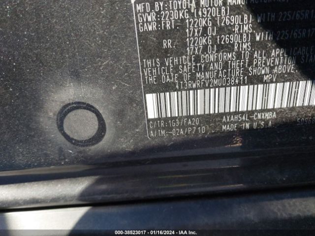 Photo 8 VIN: 4T3RWRFV2MU038411 - TOYOTA RAV4 