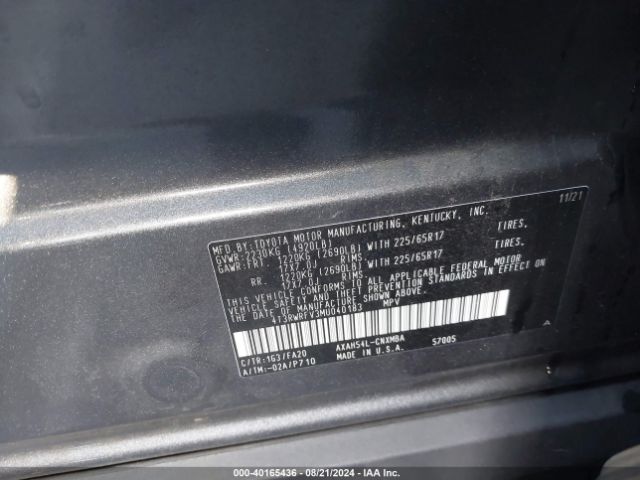 Photo 8 VIN: 4T3RWRFV3MU040183 - TOYOTA RAV4 