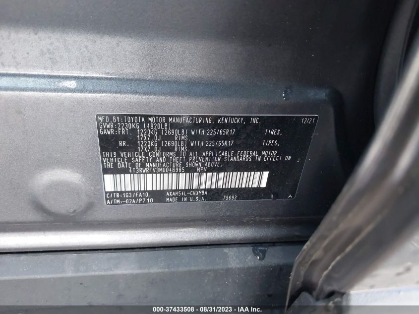 Photo 8 VIN: 4T3RWRFV3MU046985 - TOYOTA RAV 4 