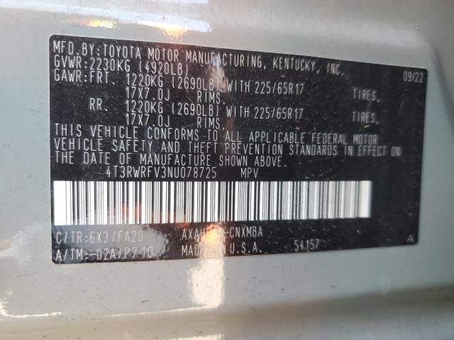 Photo 13 VIN: 4T3RWRFV3NU078725 - TOYOTA RAV4 XLE 