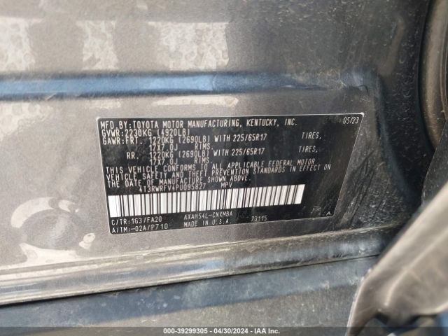 Photo 8 VIN: 4T3RWRFV4PU095827 - TOYOTA RAV4 