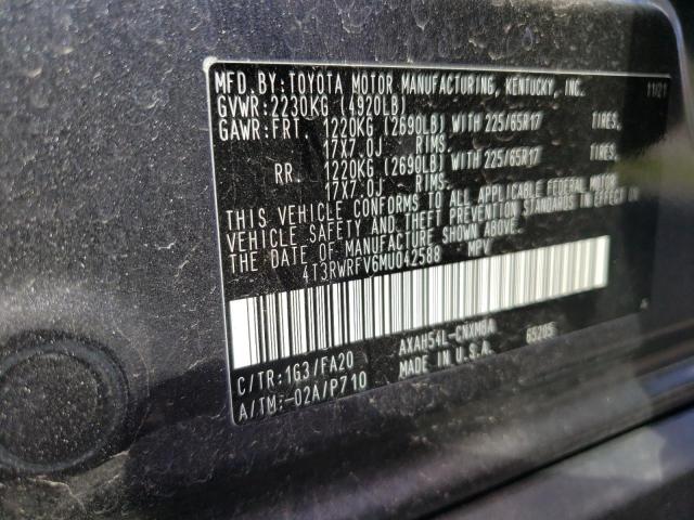 Photo 12 VIN: 4T3RWRFV6MU042588 - TOYOTA RAV4 XLE 