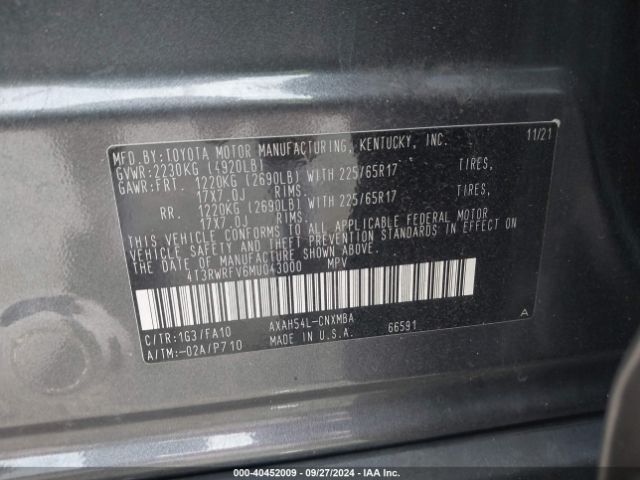 Photo 8 VIN: 4T3RWRFV6MU043000 - TOYOTA RAV4 