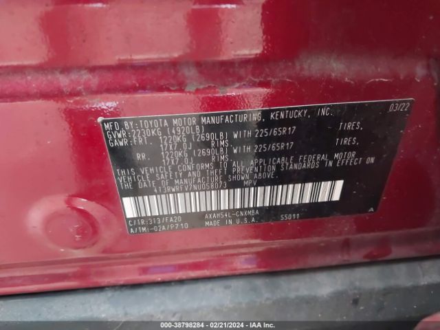 Photo 8 VIN: 4T3RWRFV7NU058073 - TOYOTA RAV4 