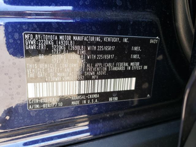 Photo 9 VIN: 4T3RWRFV9MU017992 - TOYOTA RAV4 XLE 