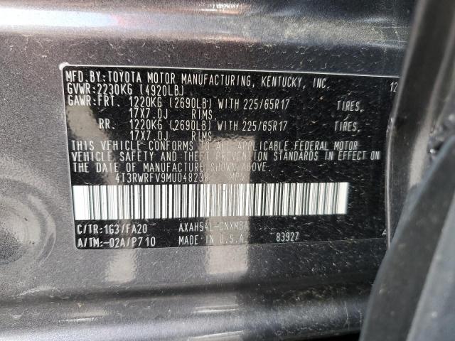 Photo 12 VIN: 4T3RWRFV9MU048238 - TOYOTA RAV4 