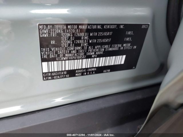 Photo 8 VIN: 4T3RWRFVXPU108502 - TOYOTA RAV4 