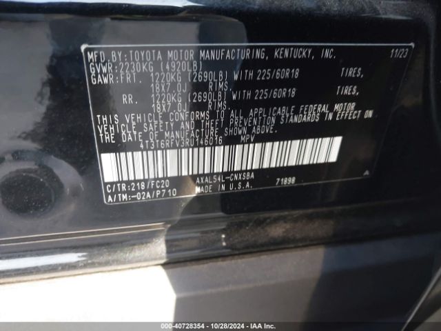 Photo 8 VIN: 4T3T6RFV3RU146016 - TOYOTA RAV4 