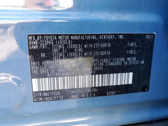 Photo 11 VIN: 4T3T6RFV4NU093112 - TOYOTA RAV4 