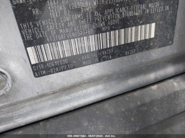 Photo 8 VIN: 4T3T6RFV6NU072780 - TOYOTA RAV4 