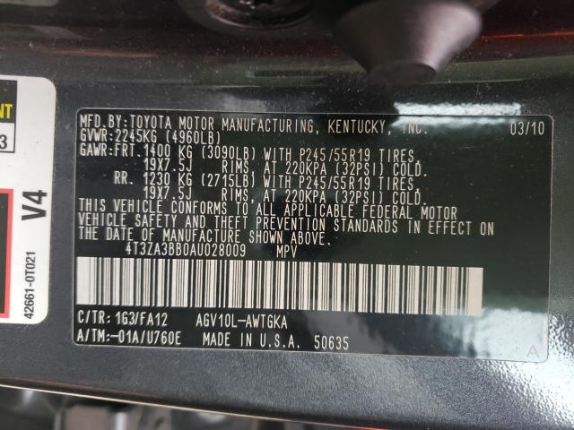 Photo 9 VIN: 4T3ZA3BB0AU028009 - TOYOTA VENZA 