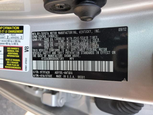 Photo 13 VIN: 4T3ZA3BB0DU067381 - TOYOTA VENZA LE 