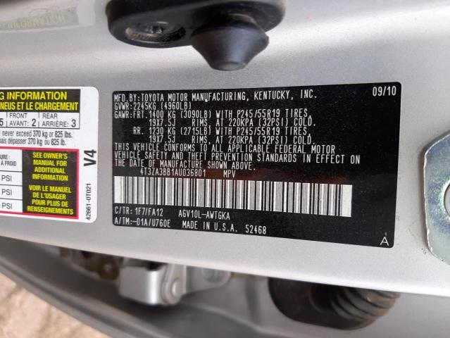 Photo 9 VIN: 4T3ZA3BB1AU036801 - TOYOTA VENZA 