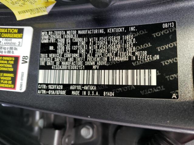 Photo 9 VIN: 4T3ZA3BB1EU082151 - TOYOTA VENZA LE 