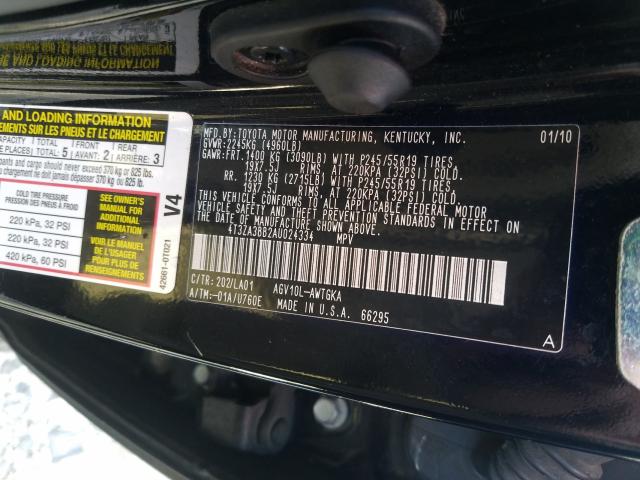 Photo 9 VIN: 4T3ZA3BB2AU024334 - TOYOTA VENZA 