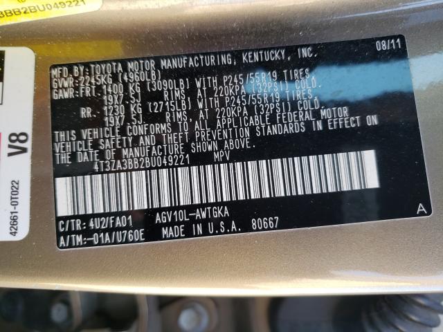 Photo 9 VIN: 4T3ZA3BB2BU049221 - TOYOTA VENZA 