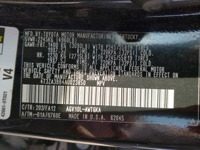 Photo 9 VIN: 4T3ZA3BB4AU023850 - TOYOTA VENZA 