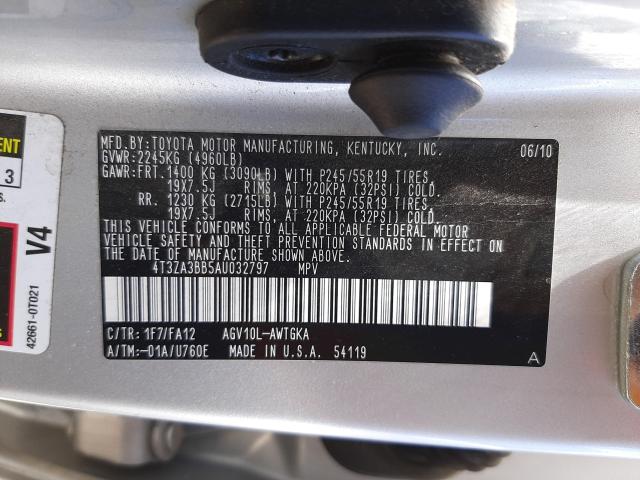 Photo 9 VIN: 4T3ZA3BB5AU032797 - TOYOTA VENZA 