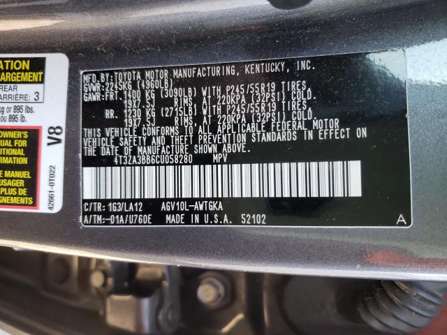 Photo 9 VIN: 4T3ZA3BB6CU058280 - TOYOTA VENZA LE 