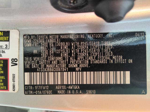 Photo 9 VIN: 4T3ZA3BB6CU061941 - TOYOTA VENZA LE 