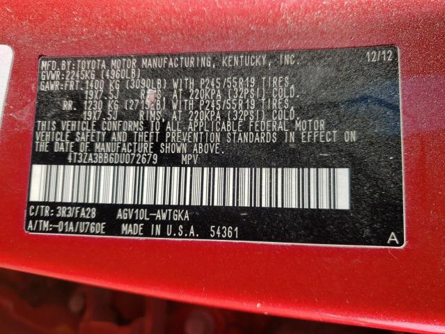 Photo 11 VIN: 4T3ZA3BB6DU072679 - TOYOTA VENZA LE 