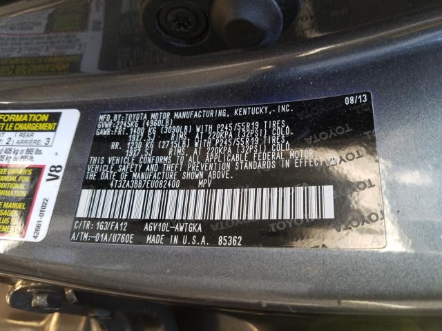 Photo 9 VIN: 4T3ZA3BB7EU082400 - TOYOTA VENZA LE 