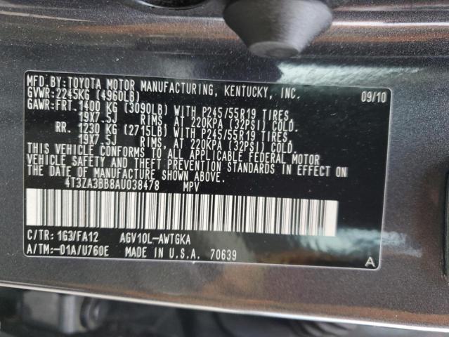 Photo 11 VIN: 4T3ZA3BB8AU038478 - TOYOTA VENZA 