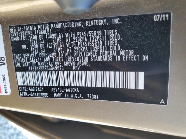 Photo 12 VIN: 4T3ZA3BB9BU049023 - TOYOTA VENZA 