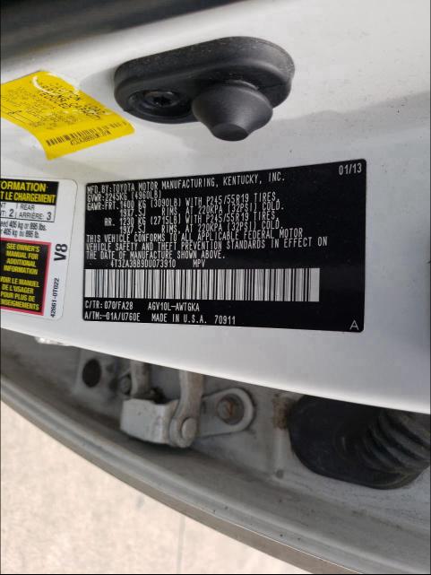 Photo 9 VIN: 4T3ZA3BB9DU073910 - TOYOTA VENZA LE 