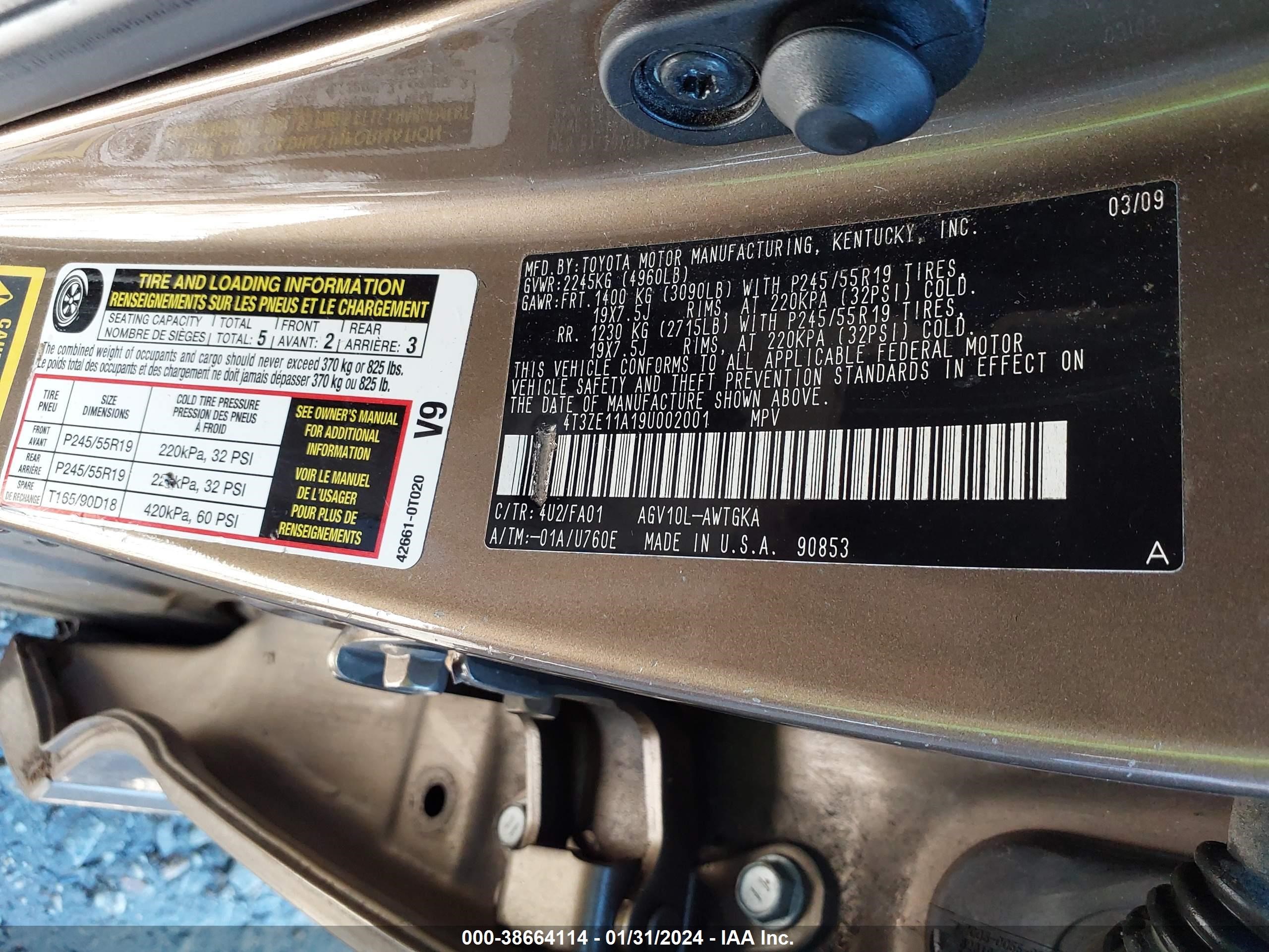 Photo 8 VIN: 4T3ZE11A19U002001 - TOYOTA VENZA 