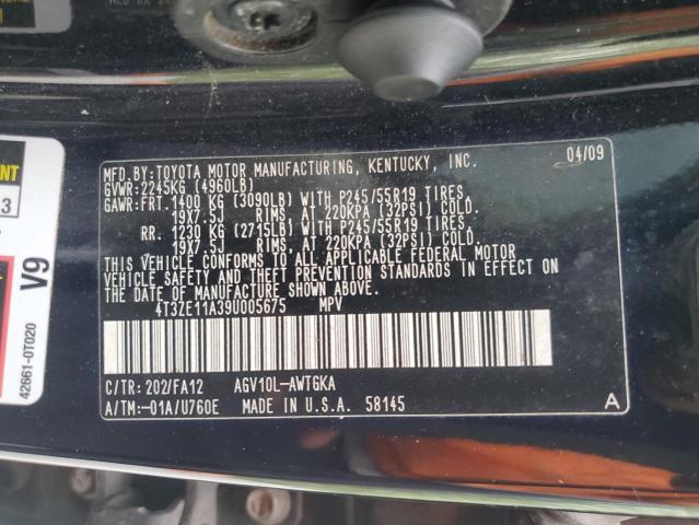 Photo 12 VIN: 4T3ZE11A39U005675 - TOYOTA VENZA 