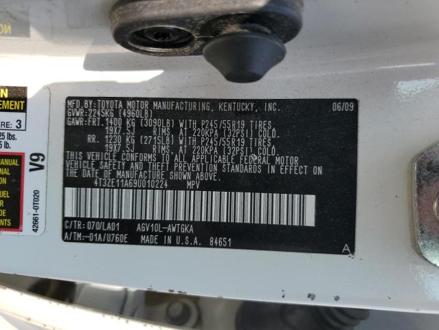 Photo 12 VIN: 4T3ZE11A69U010224 - TOYOTA VENZA 