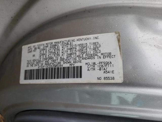 Photo 9 VIN: 4T3ZF13C22U505344 - TOYOTA SIENNA LE 