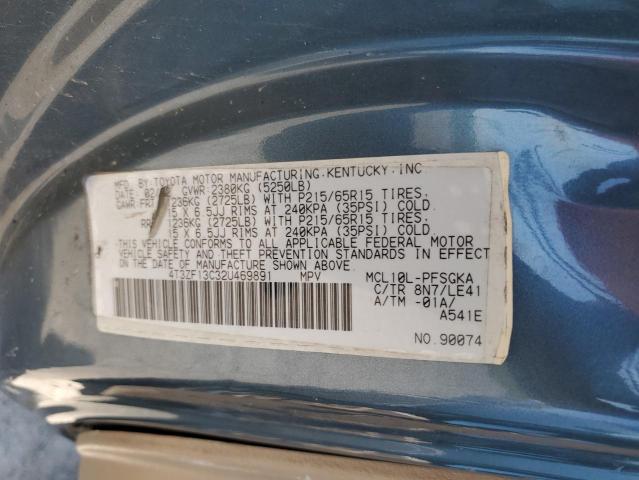 Photo 12 VIN: 4T3ZF13C32U469891 - TOYOTA SIENNA LE 