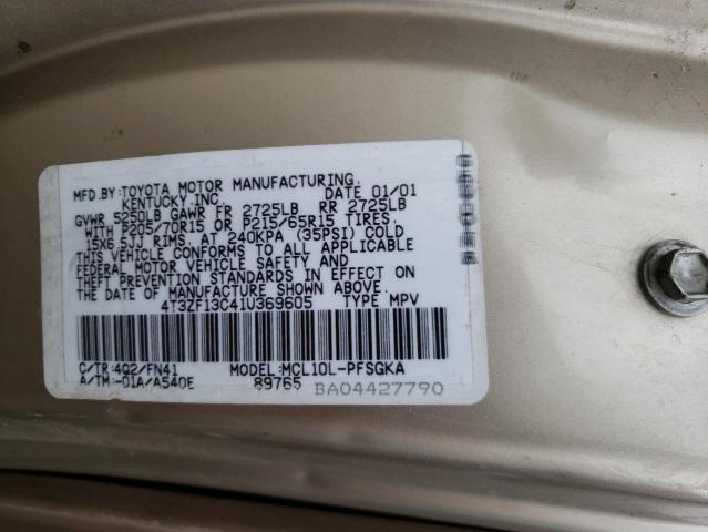 Photo 12 VIN: 4T3ZF13C41U369605 - TOYOTA SIENNA LE 