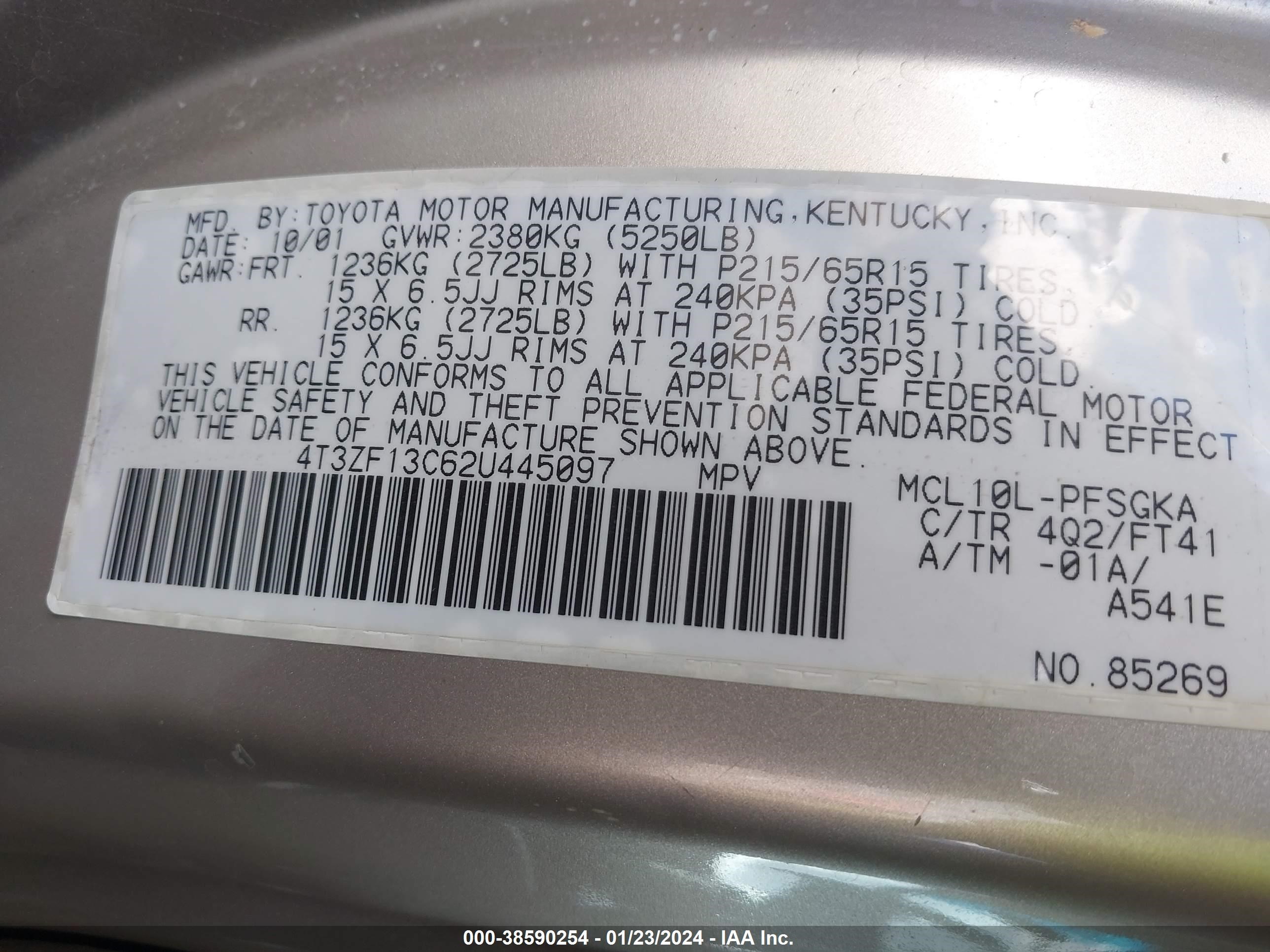 Photo 8 VIN: 4T3ZF13C62U445097 - TOYOTA SIENNA 