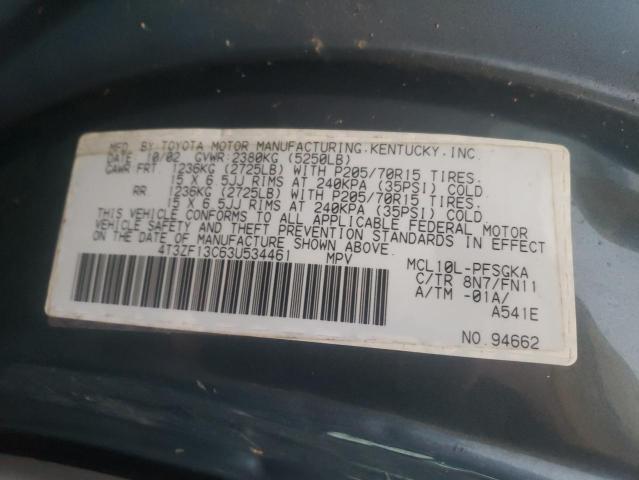 Photo 12 VIN: 4T3ZF13C63U534461 - TOYOTA SIENNA LE 