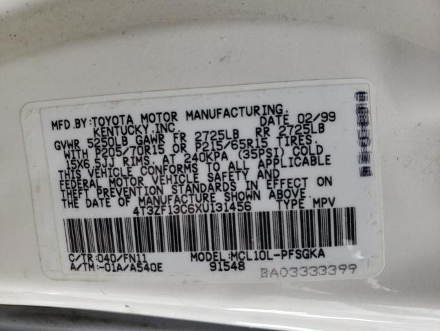 Photo 12 VIN: 4T3ZF13C6XU131456 - TOYOTA SIENNA LE 