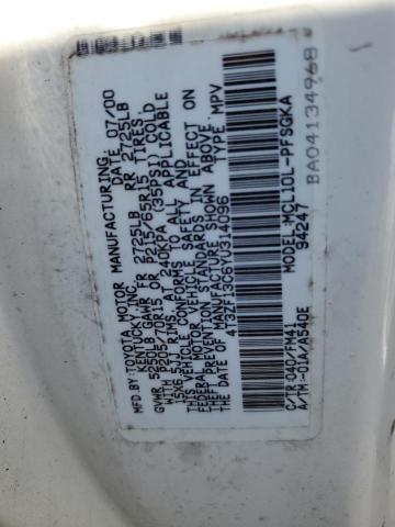 Photo 12 VIN: 4T3ZF13C6YU314096 - TOYOTA SIENNA LE 