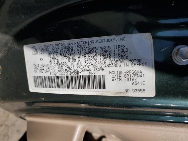 Photo 12 VIN: 4T3ZF13C72U493367 - TOYOTA SIENNA LE 