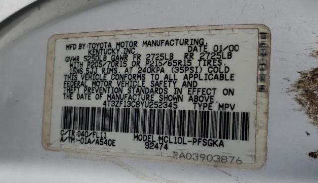 Photo 13 VIN: 4T3ZF13C8YU252345 - TOYOTA SIENNA LE 