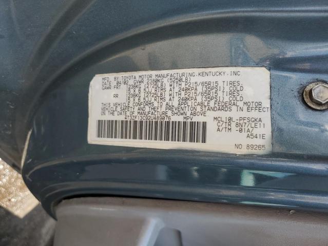 Photo 12 VIN: 4T3ZF13C92U489076 - TOYOTA SIENNA LE 