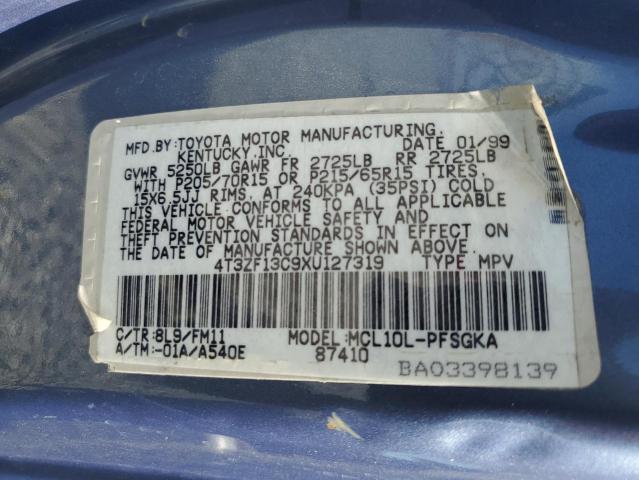 Photo 12 VIN: 4T3ZF13C9XU127319 - TOYOTA SIENNA LE 